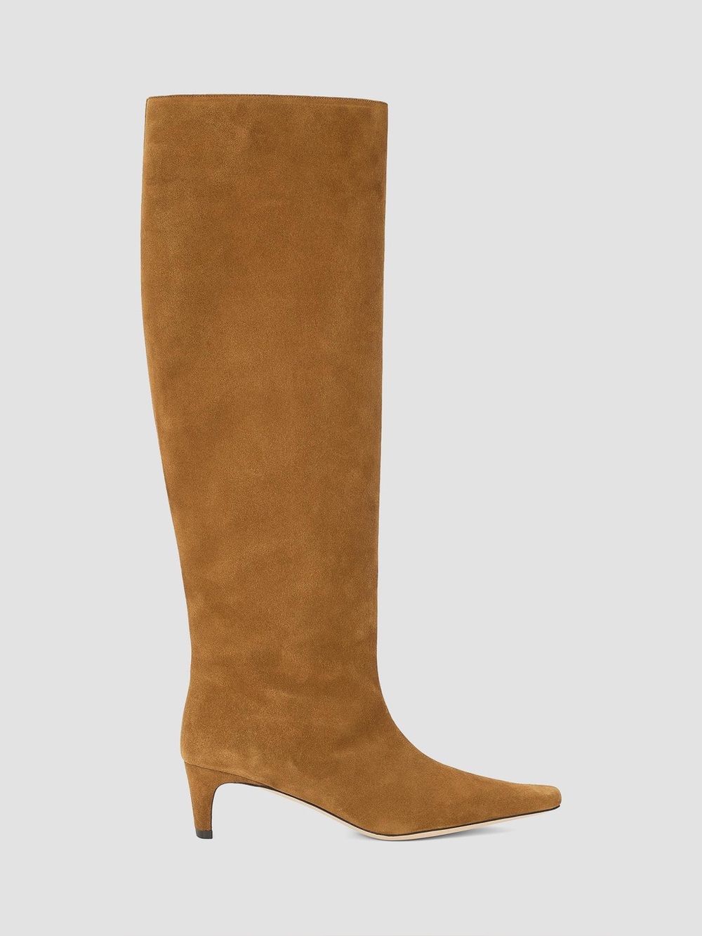 STAUD Wally Suede Knee-High Boots in Tan